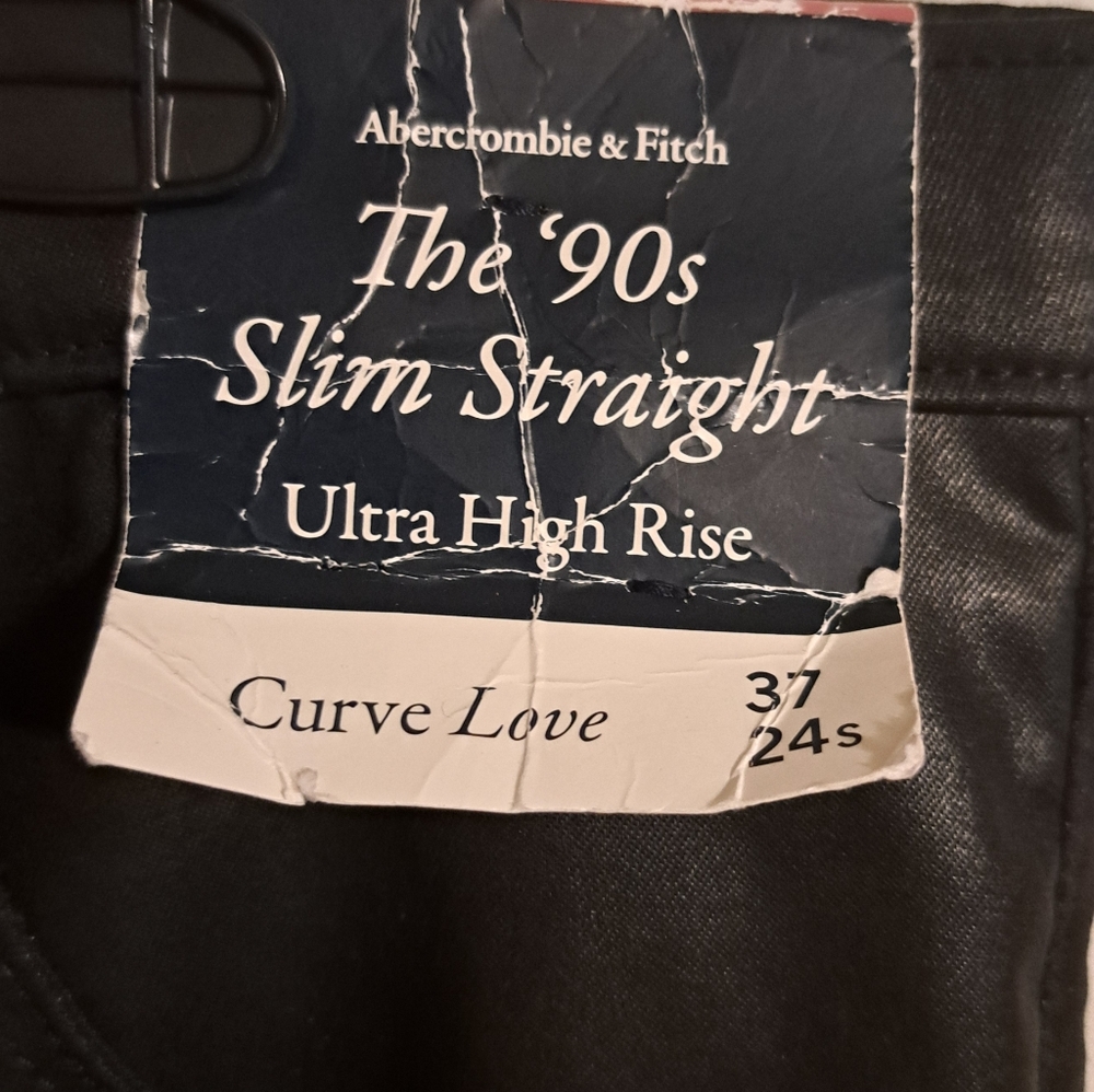 Abercrombie & Fitch  Slim Straight Faux Leather Pants 37 24S NWT - Picture 5 of 6